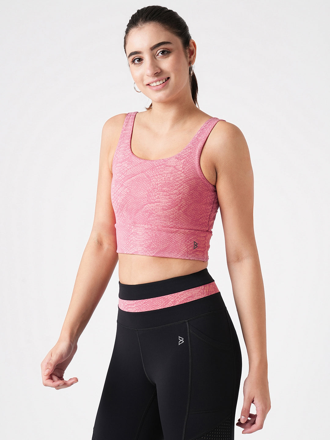 Level Up Pink Longline Sports Bra BODD ACTIVE