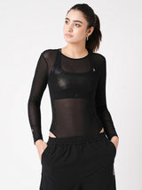 Give Me What I Want Black Mesh Bodysuit BODD ACTIVE