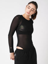 Give Me What I Want Black Mesh Bodysuit BODD ACTIVE