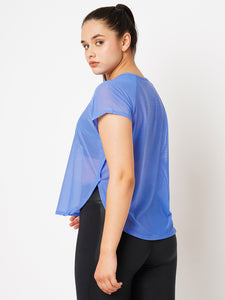 Vista Blue All Mesh Sheer Tee BODD ACTIVE