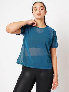 Teal Ivy mesh tee BODD ACTIVE