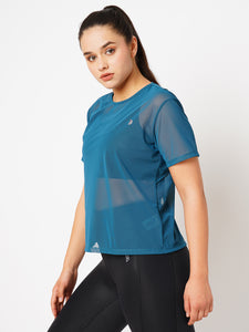 Teal Ivy mesh tee BODD ACTIVE