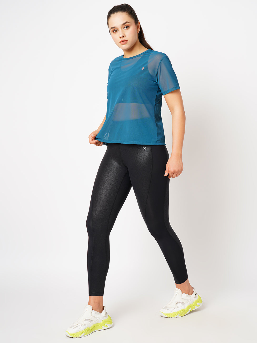 Teal Ivy Mesh Tee BODD ACTIVE