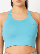 Aquarelle Blue Essential Crop Top BODD ACTIVE