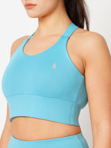 Aquarelle Blue Essential Crop Top BODD ACTIVE