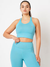 Aquarelle Blue Essential Crop Top BODD ACTIVE
