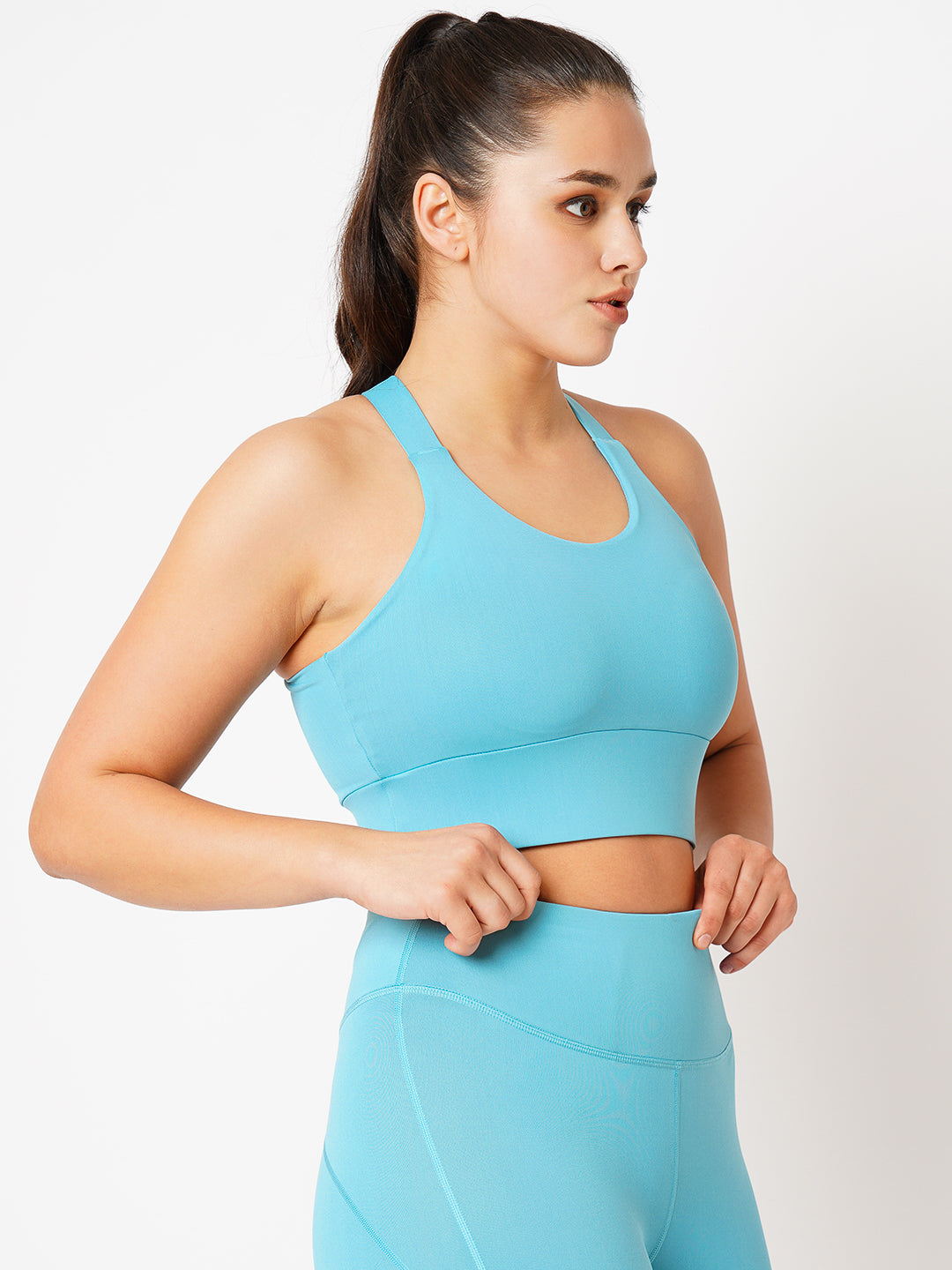 Aquarelle Blue Essential Crop Top BODD ACTIVE