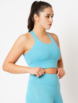 Aquarelle Blue Essential Crop Top BODD ACTIVE