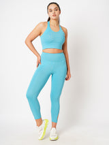 Aquarelle Blue Essential Crop Top BODD ACTIVE