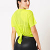 Neon Tie-Up Mesh Tee