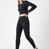 Black Essential Crop Top Set BODD ACTIVE