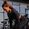 Black And Mint Endurance Full Sleeve Crop Top BODD ACTIVE