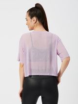 Just Wanna Have Fun Lavender Mesh Tee