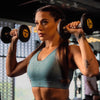 Teal Embossed Mesh Cut Out Sports Bra BODD ACTIVE