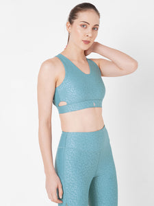 Teal Embossed Mesh Cut Out Set boddactive.com