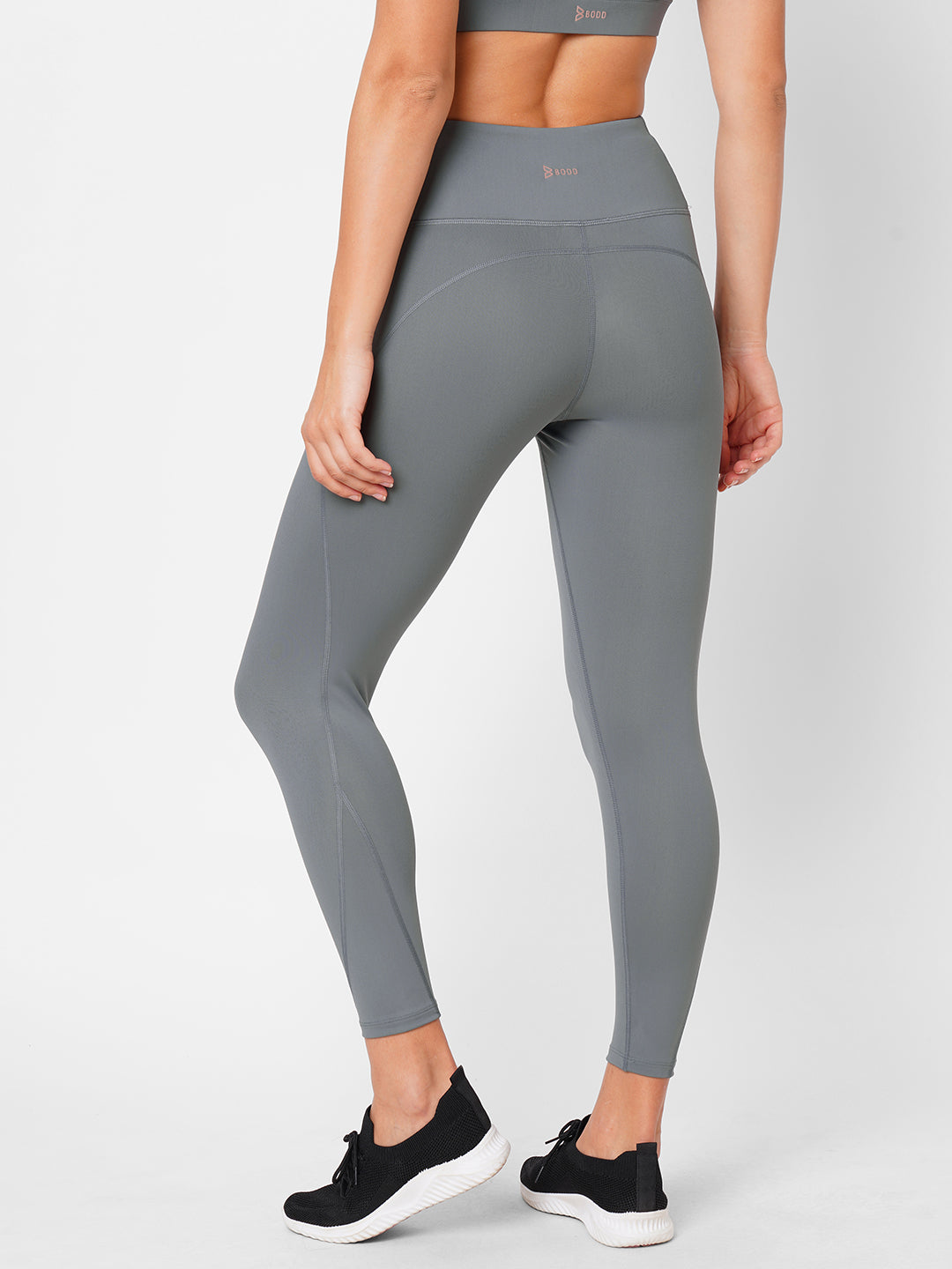 Frost Grey Criss Cross Essential High Waist Leggings boddactive.com