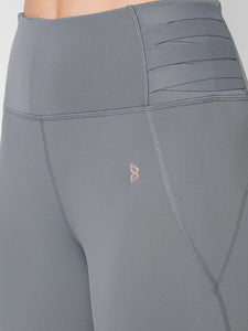 Frost Grey Criss Cross Essential High Waist Leggings boddactive.com