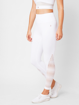 Crystal White Cut Out High Waist Leggings boddactive.com