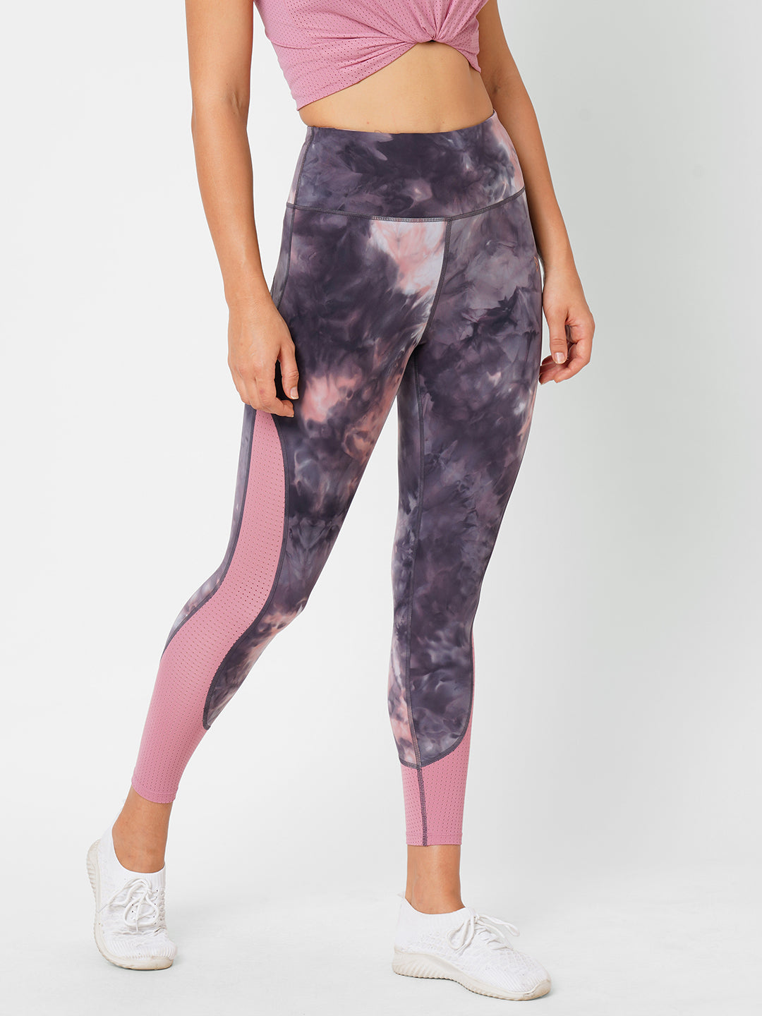 Sweet Pink Tie dye High Rise Leggings BODD ACTIVE