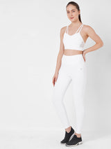 Pearl White Ribbed Sports Bra boddactive.com