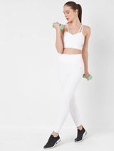 Pearl White Ribbed Leggings boddactive.com