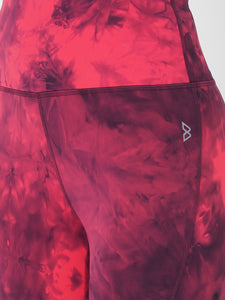 Ruby Wine Tie-dye High Rise Leggings boddactive.com