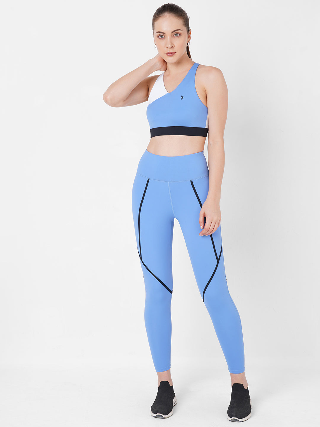 Vista Blue Performance High Rise Leggings boddactive.com