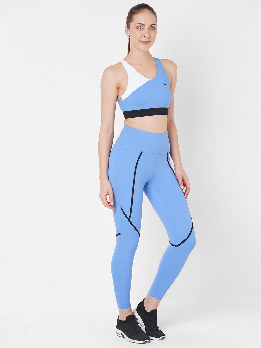 Vista Blue Performance High Rise Leggings boddactive.com