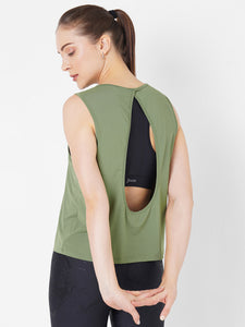 Green Olive Cut Out Tank boddactive.com