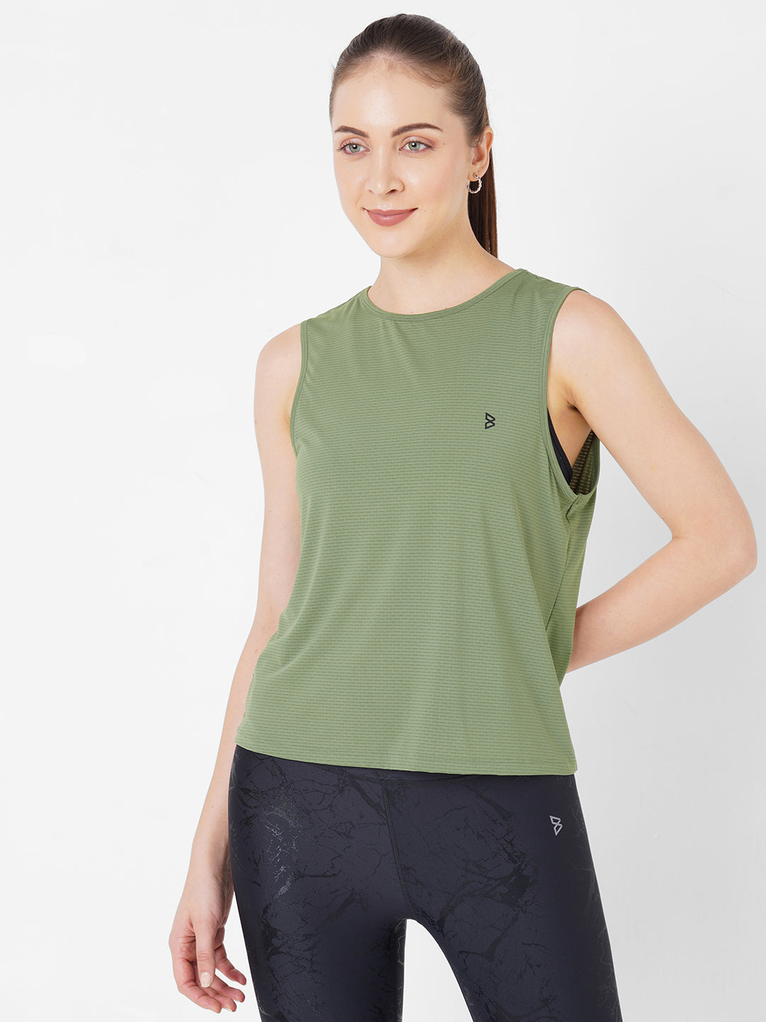 Green Olive Cut Out Tank boddactive.com