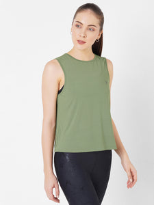 Green Olive Cut Out Tank boddactive.com