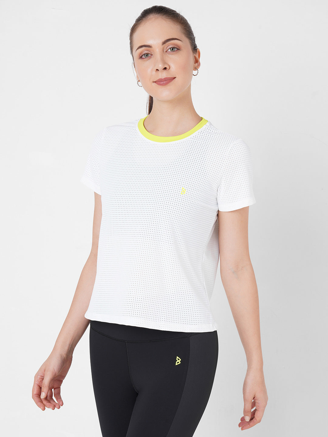 White And Neon Mesh Tee boddactive.com