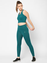 Jade Green Scallop Crop Top boddactive.com