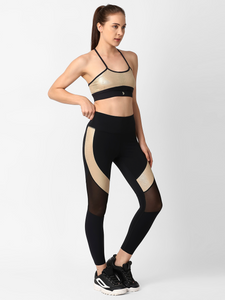 Gold Croc Skin Metallic High Waist Leggings boddactive.com