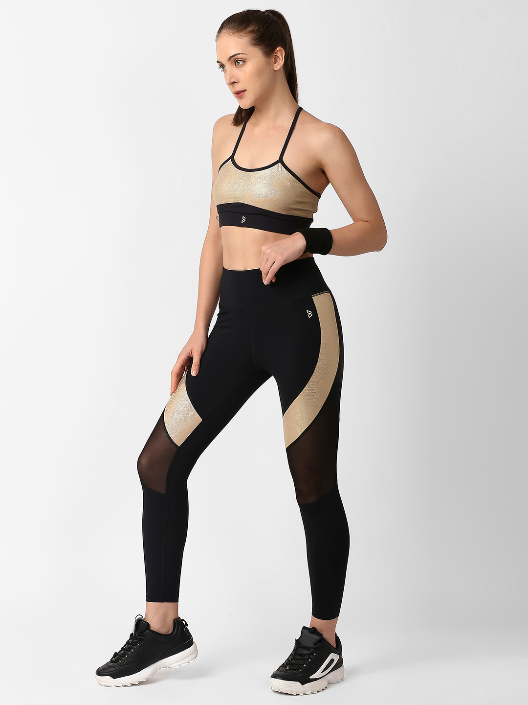 Gold Croc Skin Metallic High Waist Leggings boddactive.com