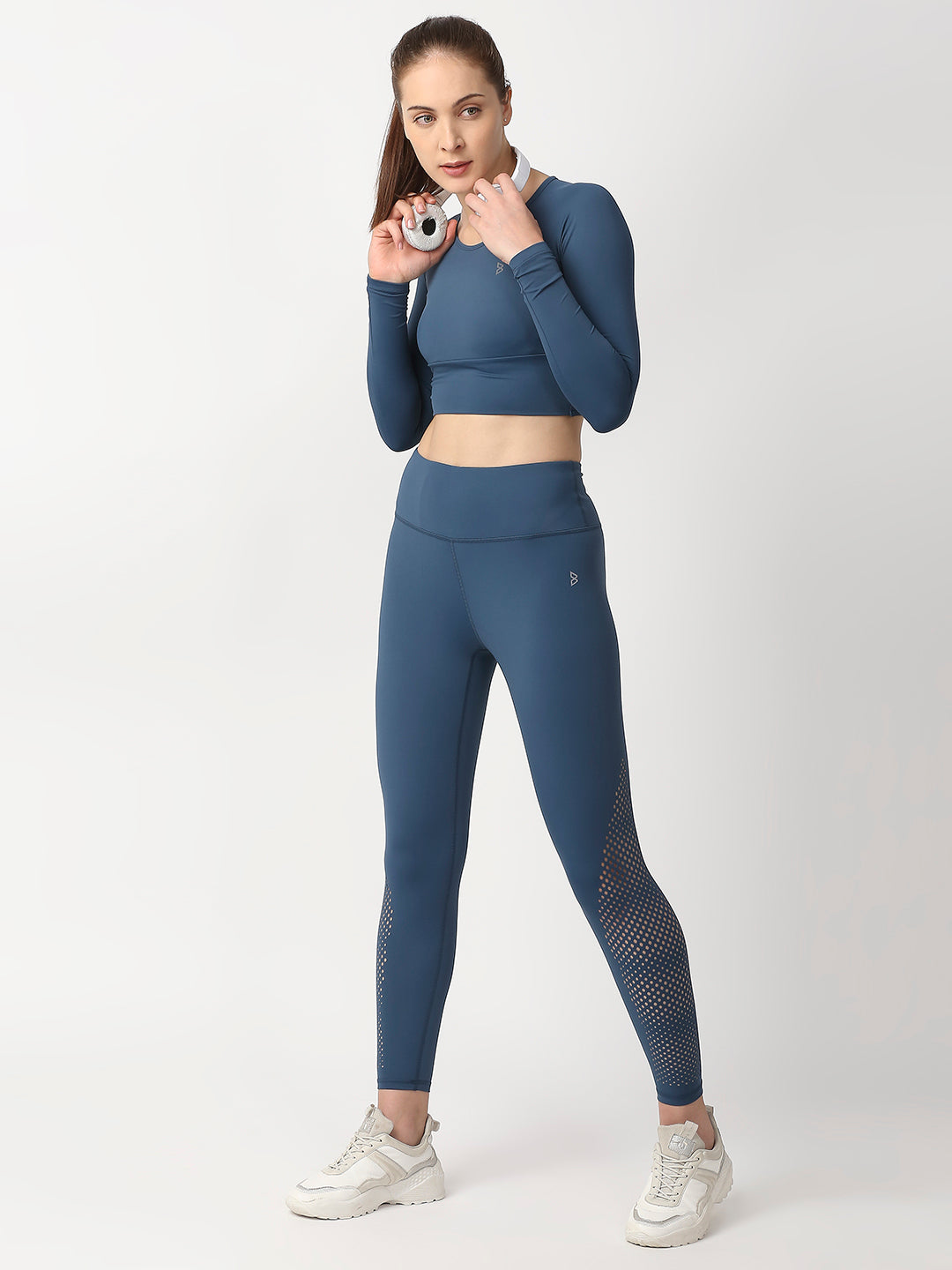 Crystal Teal Cut Out Leggings boddactive.com